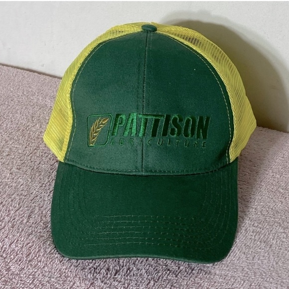 5/$25 Yellow Green Pattinson Agriculture Mesh Back Snap Back Hat - Picture 1 of 11